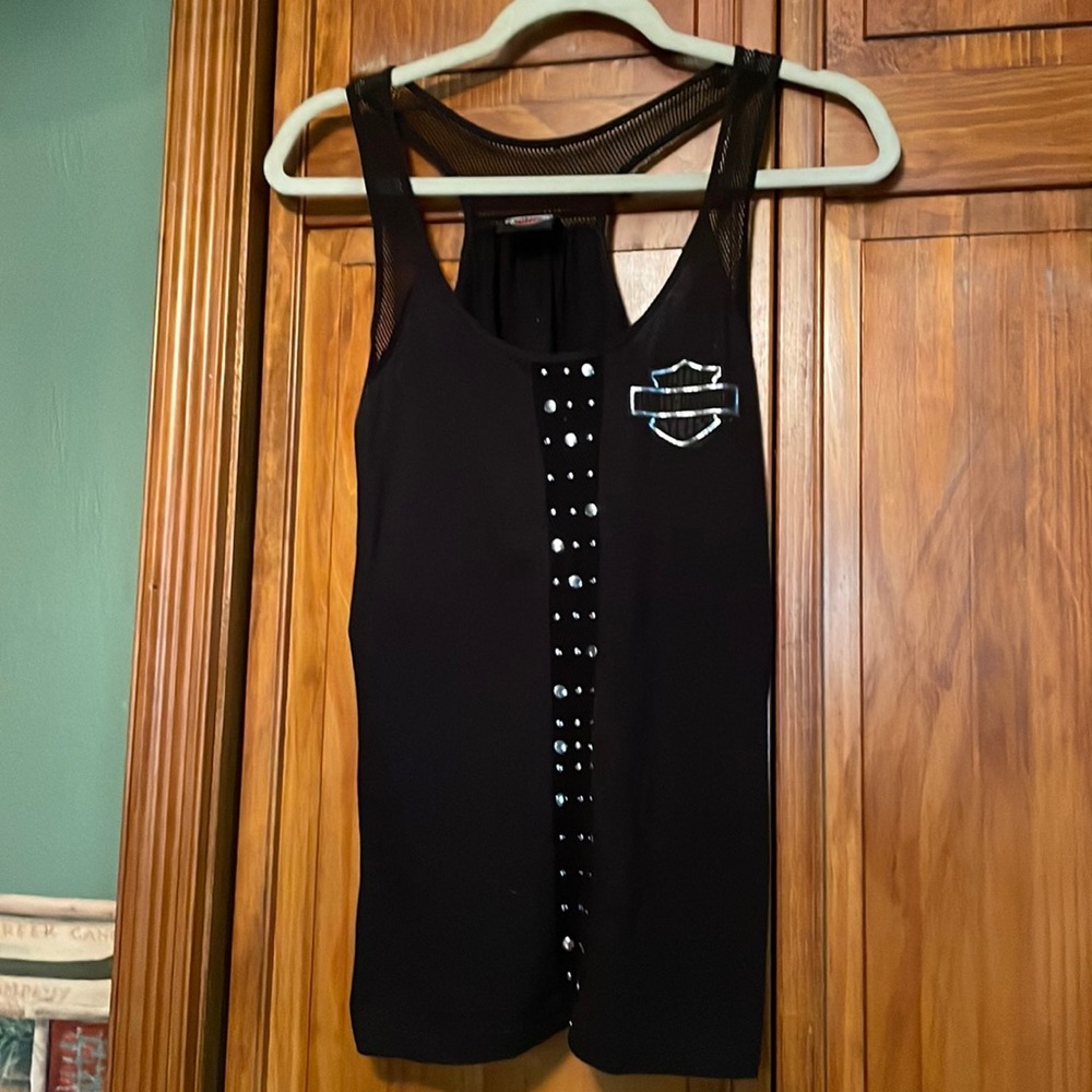 Harley tank with mesh and studs